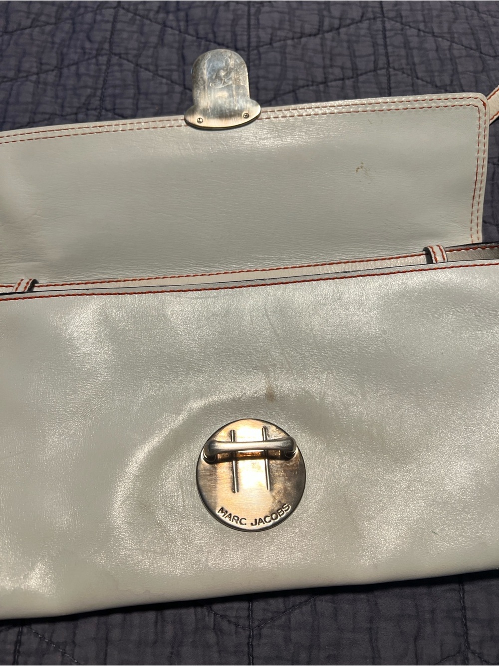Marc Jacobs Cream Leather Shoulder Clutch - Picture 5 of 12
